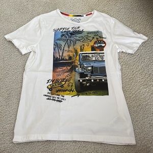 Young boy white tee shirt